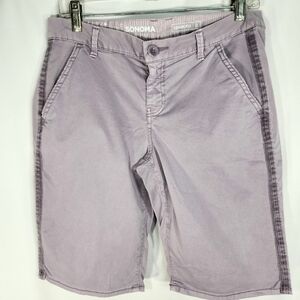 Sonoma Purple Cotton Bermuda Shorts with Side Stripe Size 8